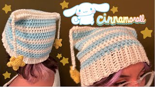 Crochet Cinnamoroll inspired hat⭐️ tutorial crochettutorial crocheting sanrio cinnamoroll [upl. by Kliment487]