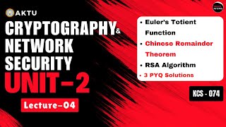 Cryptography amp Network Security  Unit2  Lec4  One Shot  KCS074  Aktu Exams PYQ Solutions [upl. by Relyks]