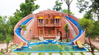 Build Most Wonderful Mud Villa Twin Water Slide Gorgeous Swimming Poolamp Pool Top Villa Full [upl. by Otcefrep660]