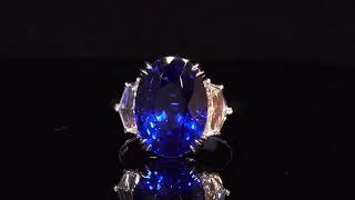 1060 carats Royal Blue Oval Sapphire amp Diamond Ring [upl. by Brunhilda462]