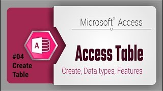 Microsoft Access 04 Create table in datasheetdesign view and some features with tips [upl. by Ileyan]