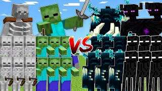 ZOMBIES amp SKELETONS vs WARDENS amp ENDERMEN Army [upl. by Breh250]