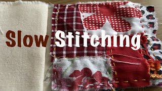 How To Start A Mini Fabric Journal  Slow Stitching  Using Scraps [upl. by Akiwak]