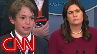 This kids question made Sarah Sanders choke up [upl. by Neelrad752]