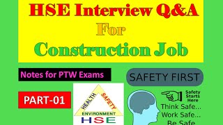 HSE Interview Questions  PTW Exam  Safety Officer  Part1 [upl. by Ocirderf]