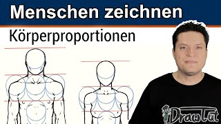 Menschlichen Körper zeichnen lernen  Proportionen genau erklärt [upl. by Nylirahs694]