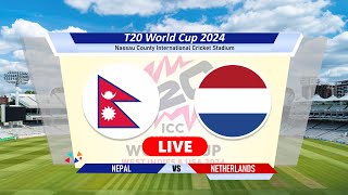 🔴Nep vs Ned Live  7th Match  Nepal vs Netherlands Live Cricket Match Today T20 World Cup cricket [upl. by Nivri]