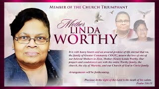 Celebrating the Life of Mother Linda Lou Worthy  Greater Community COGIC  March 2 2024 [upl. by Noyrb]