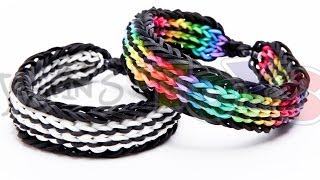 Twin Stripe Bracelet on the Rainbow Loom [upl. by Anielram]