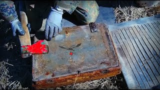 BOXES WITH GERMAN WEAPONS FOUND IN WWII DUGOUT  WW2 METAL DETECTING [upl. by Calder]