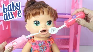 BABY ALIVE SARA GANHA KIT NOVO PARA IR AO DENTISTA E CUIDAR DOS DENTES [upl. by Douglas]