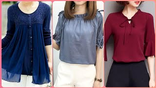 Most Damanding Ladies Plain Satin Blouse Ideas [upl. by Llehsad]