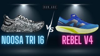 ASICS Noosa Tri 16 vs New Balance Rebel v4 Shoe Comparison Review [upl. by Barrie]