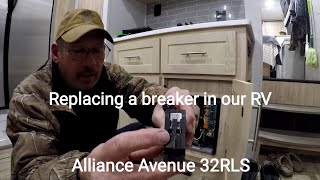 Replacing a breaker in our RV Alliance Avenue 32RLS [upl. by Steep368]