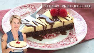 TWO amazing KETO DESSERTS in one My Famous Keto Brownie Cheesecake [upl. by Haletta]