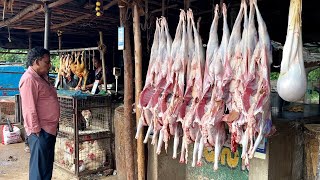 Most famous fresh mutton shops  Boneless meat cutting skills  Vizag India [upl. by Jovitta]