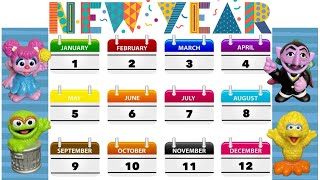 Learning with Sesame Street  New Year Calendar  Kids Learn Months of the Year and Colors with Elmo [upl. by Dodwell]