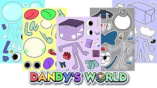 Sticker ASMR Dandys World Sticker Book Boxten Tisha Poppy Dandy Glistenpaperdiy dandyworlds [upl. by Leela]