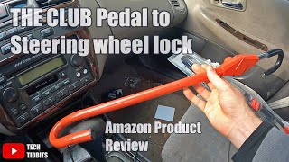 The Club Steering Wheel Lock to Brake Clutch Pedal Car AntiTheft Security Device Gadget Tech Review [upl. by Nnarual]