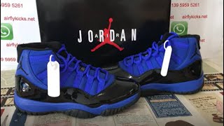 Air Jordan 11 Royal Blue Black 1st Review [upl. by Ertsevlis196]