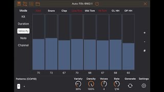 Cem Olcays Auto Fills Drum Fill Generator iOS app  Generative AUv3 MIDI Sequencer [upl. by Tiffy]