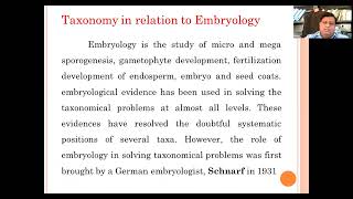 Taxonomy in relation to embryology [upl. by Lain]