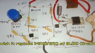 Simple Boostrap Circuit alternative to Driver ic mosfet of Esc BLDC [upl. by Nwahsan721]