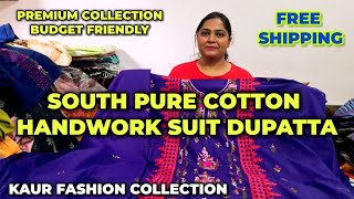 South Cotton Suit Dupatta  Kaur Fashion Collection  Free Shipping  Different From Katran Market [upl. by Franni]