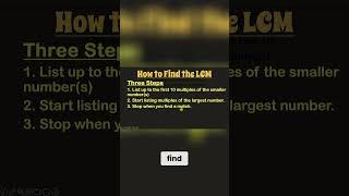 Solving LCM 3 Easy Steps for Finding the Least Common Multiple [upl. by Lilly]