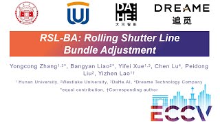 ECCV 2024 RSLBA Rolling Shutter Line Bundle Adjustment [upl. by Elianora]