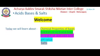 Acids Bases amp Salts  Class 10 Day 2 [upl. by Ynaffi]