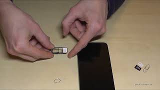 Samsung Galaxy A05s How to insert the SIM card Installation of the 2 nano SIM cards [upl. by Tonia]