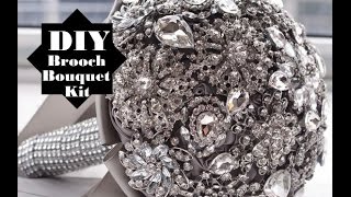 Easy How To DIY Brooch Bouquet Kit Low Cost No Wires Wedding Project [upl. by Eniamrehc]