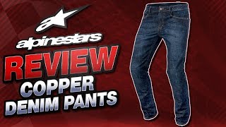 Alpinestars Copper Denim Pants Review from Sportbiketrackgearcom [upl. by Airamzul]