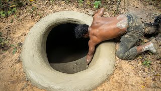 Building The Most Secret Temple Underground House Swimming Pools by Hand in the Wood [upl. by Cerys888]