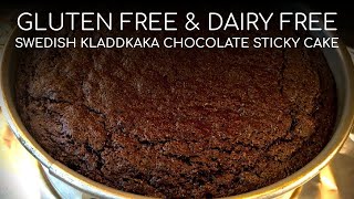 Gluten Free Dairy Free Swedish Kladdkaka Sticky Chocolate Cake Recipe [upl. by Arbe]