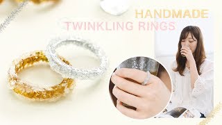 【DIY】HANDMADE TWINKLING RINGS｜優しい輝きが魅力♪「キラキラリング」でちょっぴり華やかに！ [upl. by Negroj188]