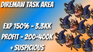 TIBIA HUNTS  EK  DIREMAW TASK AREA  300  33KK EXP 150  200400kh PROFIT  SUSPICIOUS [upl. by Socher]