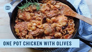 Greek Style Chicken with Olives and Pasta One Pot Meal [upl. by Orsino798]