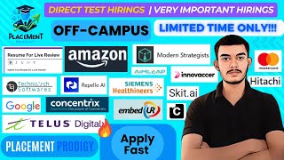 Direct Test Hirings  OFF Campus Drive  Concentrix Google Siemens  2024 2023 Batch  Tech Jobs [upl. by Llecrad]