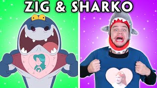 Zig and Sharko With Zero Budget  Zig amp Sharkos Funniest Moments Compilation  Woa Parody [upl. by Euh]