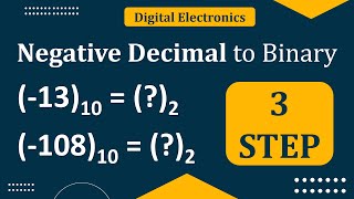 Negative Decimal to Binary conversion  Digital Electronics  Number System [upl. by Halsted544]