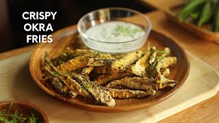 How to cook Crispy Okra Fries  Air Fryer Okra Fries Recipe [upl. by Arnon]