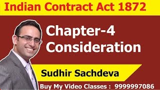 Sudhir Sachdeva  Indian Contract Act 1872【CHAPTER4】 CONSIDERATION   By  ALL iN 1 ViraL [upl. by Malone]