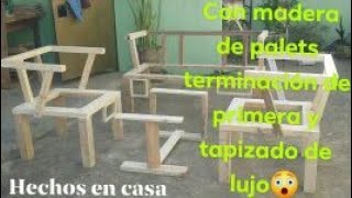 Juego de muebles elegantes y lujoso hecho en casa con madera de tarima o paleta😲 [upl. by Robena]