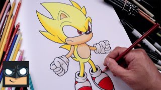 How To Draw Super Sonic  YouTube Studio Art Tutorial [upl. by Aloeda619]