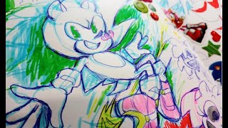 Sketchbook Tour 33part 1  the one with TONS of Sonic content [upl. by Inimak]