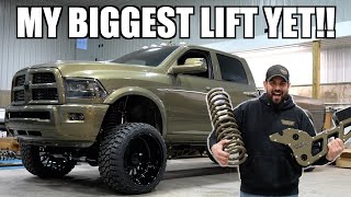 The BIGGEST Lift Ive EVER Installed This Truck Looks INSANE [upl. by Ellenyl691]