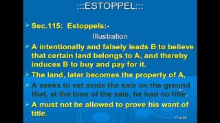 Law of Evidence  Estoppel  JURIS [upl. by Efeek]