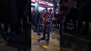 VivaLaVida satremusic Coldplay busker cover leicestersquare london dayoff favourite part [upl. by Hakeber529]